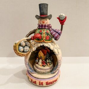 Jim Shore 2007 "The Fun Just Snowballs" Revolving Musical Jingle Bells #4009014